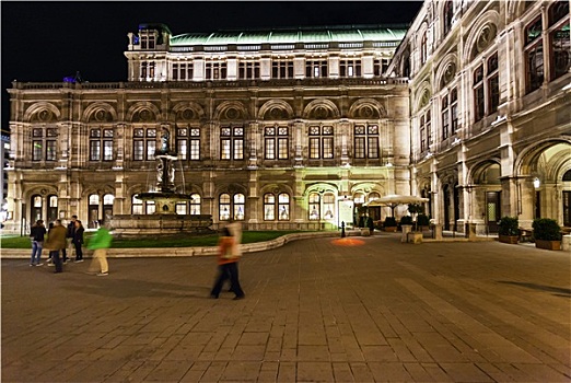 广场,剧院,夜晚,维也纳