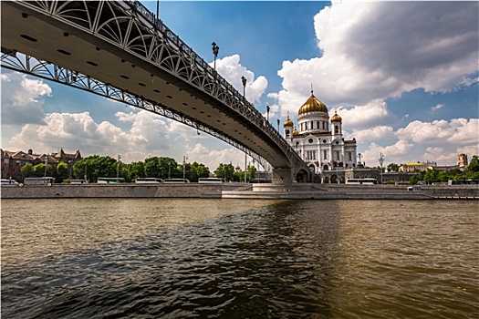 大教堂,耶稣,行人,桥,莫斯科,俄罗斯