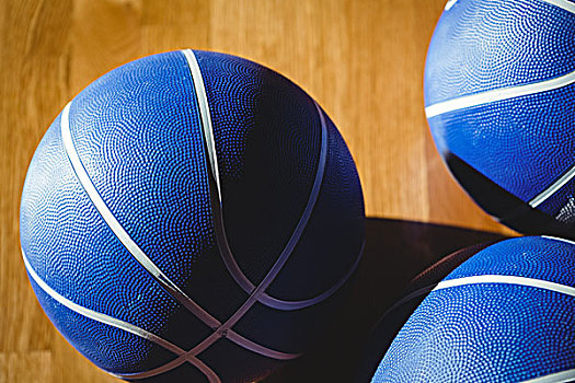 特写,蓝色,篮球,球场,地板