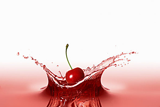 樱桃,落下,红色,果汁