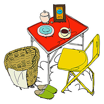 椅子,茶几,篮子