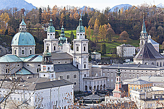 大教堂,区域,萨尔茨堡,奥地利,欧洲