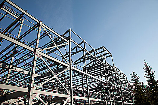 钢铁,框架,建筑,艾伯塔省,加拿大