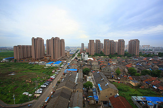 俯瞰,城镇,后塘河,住宅,民居