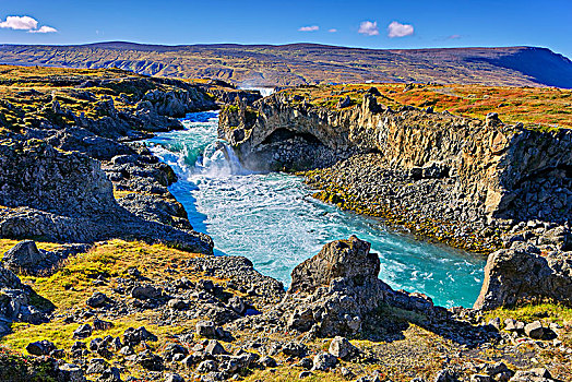 瀑布,神灵瀑布,冰岛,欧洲