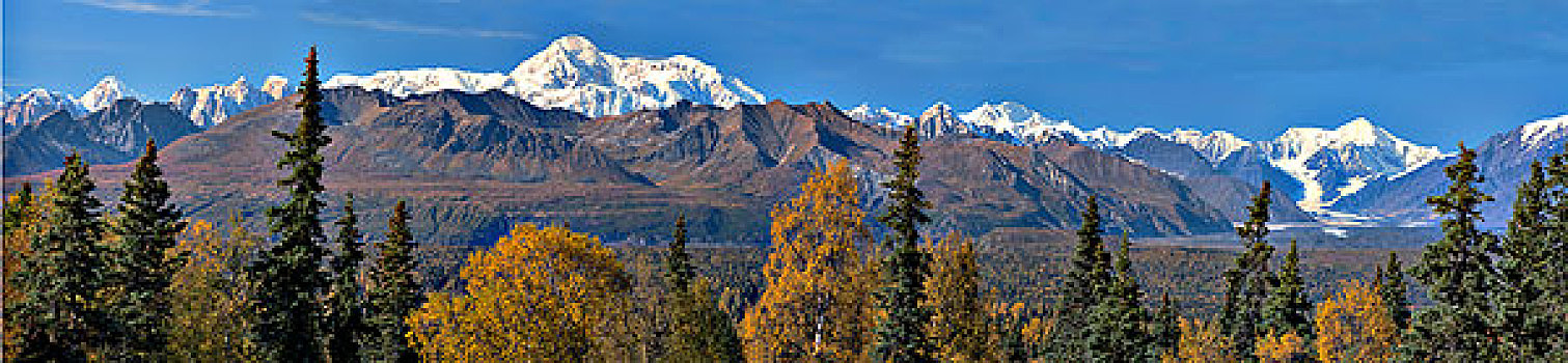 山,麦金利山,阿拉斯加山脉,山脊,小路,德纳里峰,州立公园,阿拉斯加,秋天