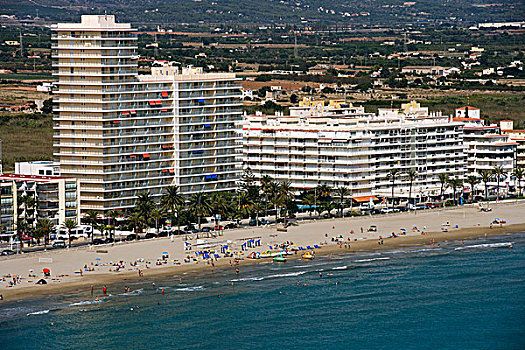 酒店,海滩,潘尼斯科拉,哥斯达黎加,西班牙,欧洲