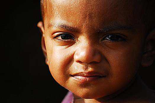 头像,孩子,孟加拉,十二月,2006年