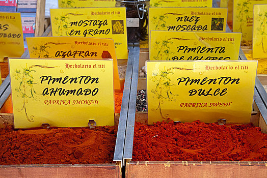 红辣椒,调味品,市场货摊,格拉纳达,安达卢西亚,西班牙,欧洲