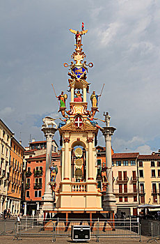 金字塔形,塔,建造,九月,广场,维琴察,威尼托,区域,意大利,欧洲