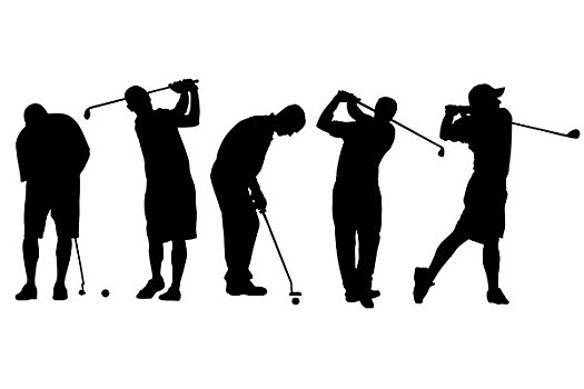 矢量,插画,一个,隔绝,高尔夫球手,象征
