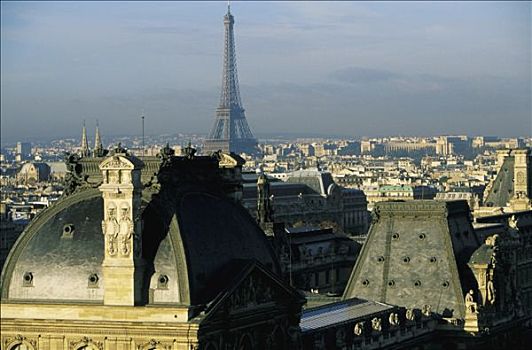 巴黎,屋顶,卢浮宫,后面