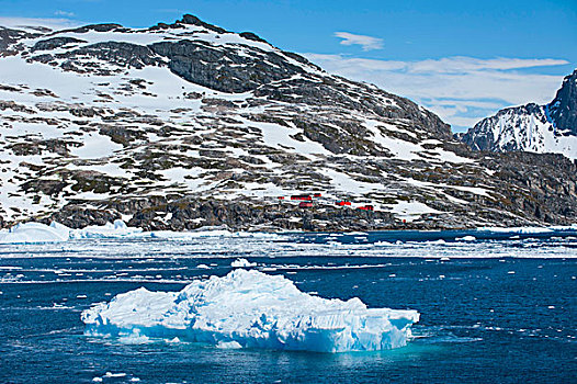 冰山,研究站,背影,小湾,半岛,南极
