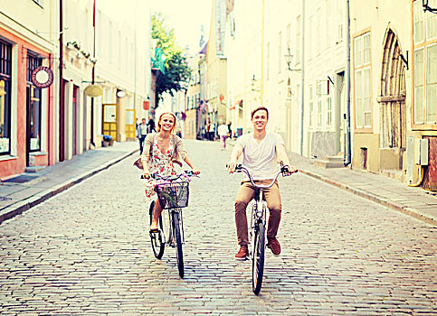 暑假,摩托车,爱情,关系,约会,概念,情侣,自行车,城市