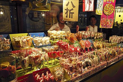 糖果,货摊,上海,中国,亚洲