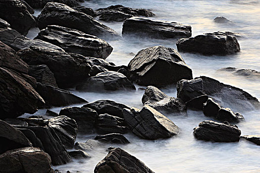 岩石海岸,岛屿,日本