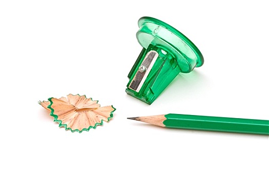 绿色,铅笔刀,铅笔,白色背景,背景