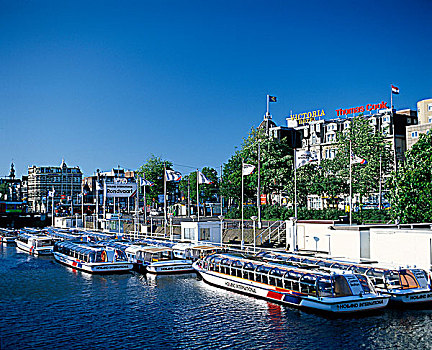 阿姆斯特丹,运河,驳船