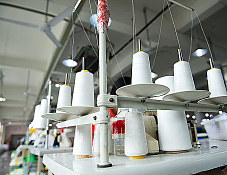 裁缝,工业,缝纫机,多,棉线,卷轴