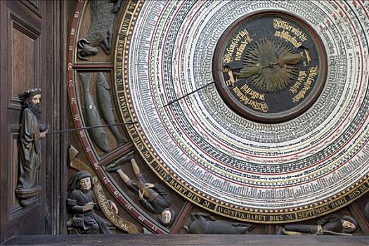 天文钟,教堂,罗斯托克,梅克伦堡前波莫瑞州,德国,欧洲