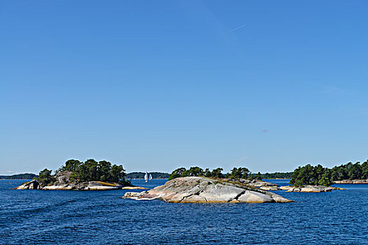 石头,波罗的海,小,群岛,瑞典,欧洲