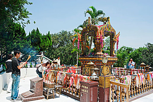 泰国人,神祠,砂质黏土,竹林,寺院,香港