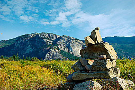 石头,累石堆,风景,靠近,首领,后面