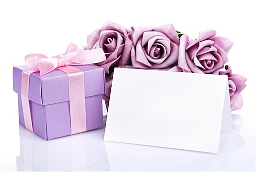 留白,卡片,紫花,礼物