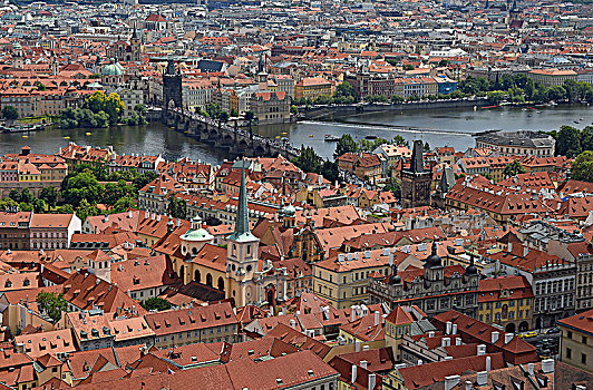 风景,大教堂,老城,伏尔塔瓦河,布拉格,波希米亚,捷克共和国,欧洲