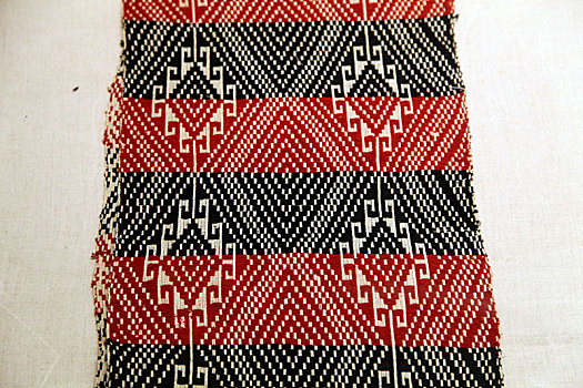 海南海口,傣族传统服饰,手工织物,布料