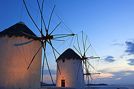 风车,米克诺斯岛,基克拉迪群岛,希腊