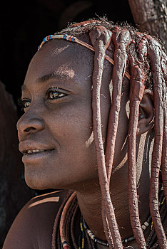 辛巴族,头像,婚姻,女人,地区,纳米比亚,非洲