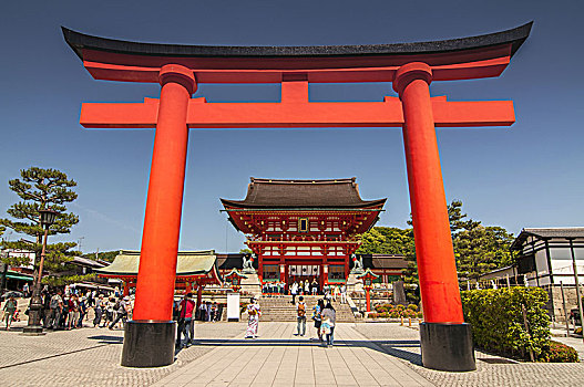 大门,伏见,稻成,入口,京都,日本