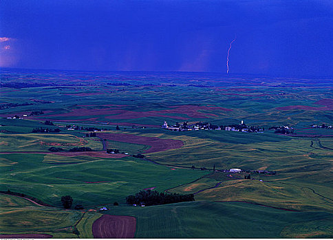 风暴,俯视,农田,华盛顿,美国