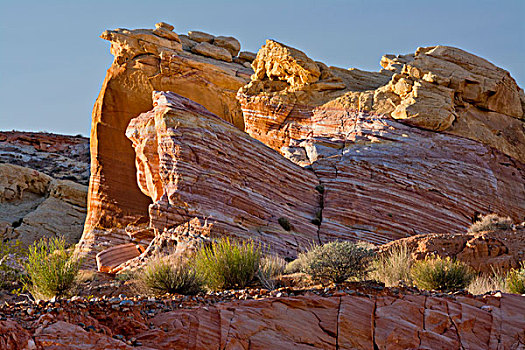岩石构造,粉色,峡谷,火焰谷州立公园,内华达,美国