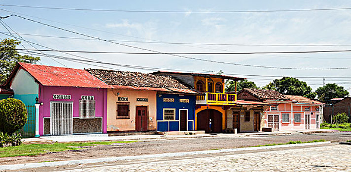 排,彩色,房子,格拉纳达,尼加拉瓜