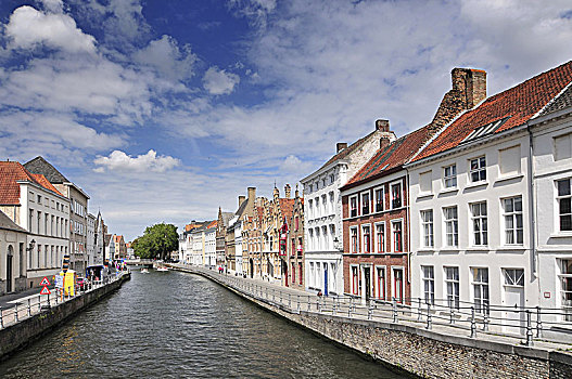 运河,老,房子,布鲁日,比利时