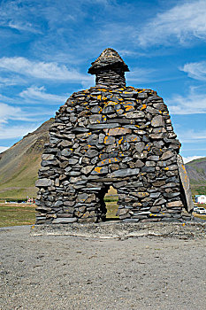 冰岛,斯奈山半岛,脚,山,石刻
