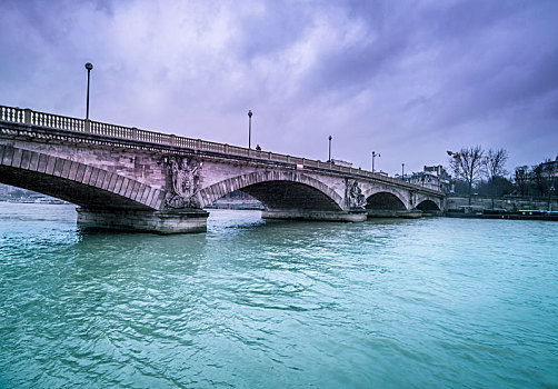 桥,上方,塞纳河,巴黎