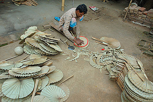 技工,制作,棕榈叶,孟加拉,2008年