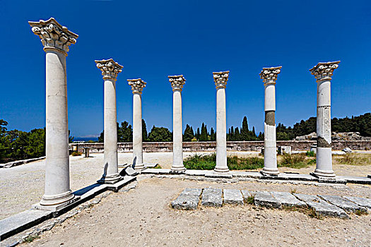 柱子,遗址,希腊