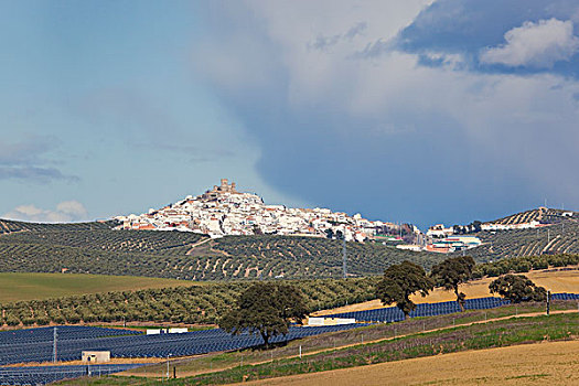 城镇,太阳能电池板,科多巴,西班牙