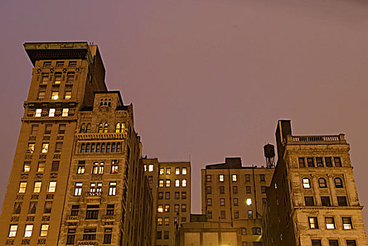 建筑,联合广场,光亮,夜晚,纽约