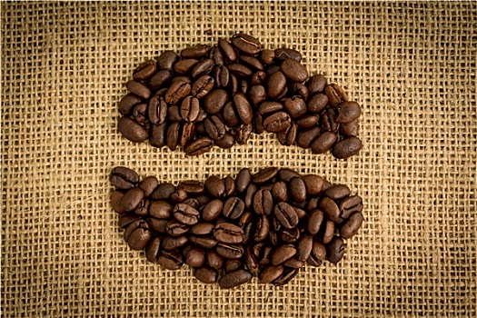 咖啡豆,形状,粗麻袋