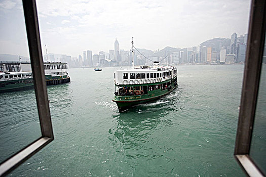 星,渡轮,码头,九龙,香港岛,香港,亚洲