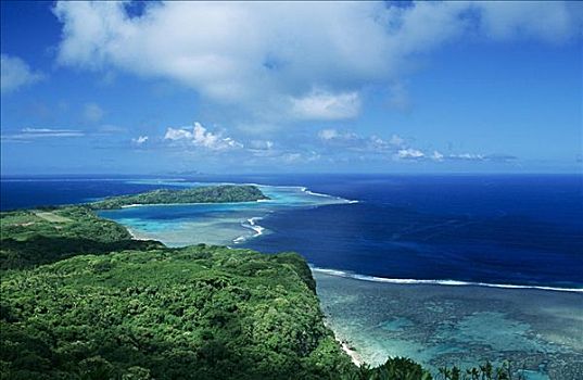 斐济,俯视,瓦卡亚岛,海岸线