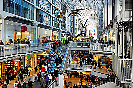 购物者,多伦多,伊顿中心,一个,购物,商场,北美,安大略省,加拿大