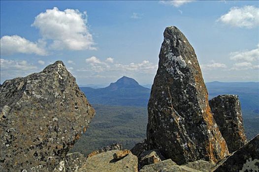 岩石,顶峰,山,东方,奥弗兰,摇篮山,国家公园,塔斯马尼亚,澳大利亚