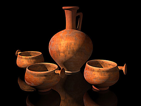 古老,罗马,陶器