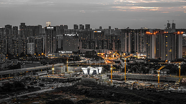 成都城北城市夜景